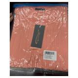 OFEEFAN Womens Tops Tulip Short Sleeve Blouses Pleated Front Summer Beach Vacation Outfits coral M