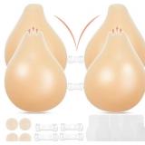 Sticky Bra Push Up 2 Pairs, Nipple Covers for Women Silicone Strapless Adhesive Bra Pasties