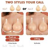 Sticky Bra Push Up 2 Pairs, Nipple Covers for Women Silicone Strapless Adhesive Bra Pasties