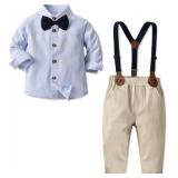 SANGTREE Baby Boy Gentleman Long Sleeves Suit Sets with Pocket, 3 Months - 14 Years