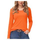 Smile Fish Women Boat Neck Loose Fit T Shirt Long Sleeve Shirts Casual Top Tees XL