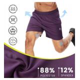 Nepest Men s Running Athletic Shorts with Zipper Pockets 5 in Inseam Linerless Dry Fit Workout Gym Shorts XS