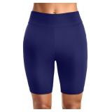 Holipick Women Swim Shorts 6" High Waisted Boy Shorts Swimsuit Tummy Control Long Board Shorts Bathing Suit Bottoms Small