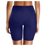 Holipick Women Swim Shorts 6" High Waisted Boy Shorts Swimsuit Tummy Control Long Board Shorts Bathing Suit Bottoms Small