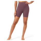 YUNOGA Women Biker Shorts 6" Inseam - High Waisted Tummy Control Workout Athletic Exercise Spandex Yoga Shorts XS