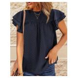 Dokotoo womens Soft Blouse Size L Blue