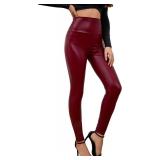 Everbellus Sexy Womens Faux Leather High Waisted Leggings size M