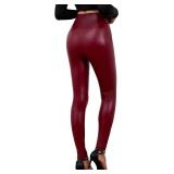 Everbellus Sexy Womens Faux Leather High Waisted Leggings size M