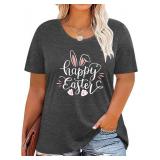 Anbech Plus Size Tshirt for Women Crewneck Graphic Tees Summer Outfits Short Sleeve Casual Shirt 3XL