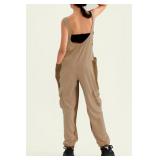 CHERFLY Jumpsuits for Women Summer Casual Baggy Overalls Adjustable Straps Outfits Size S