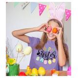 Happy Easter Shirts for Women Egg Bunny Rabbit Letter Printed Graphic Short Sleeve Tees Holiday Tops XXL