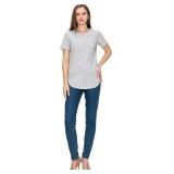 Long Round Hem V-Neck Button Casual Short/Long Sleeve Henley Heather T Shirt Top size S Heather Green