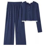 Two Piece Sets for Women Casual Lounge Sets Cropped Half Button Hoodie Top Wide Leg Pants Ribbed Knit Tracksuit SIZE M (10)