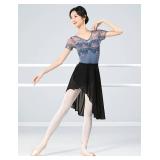 Asymmetric Teen Girls Ballet Skirts Wrap Knee Length Chiffon Dance Cover up for Aerial Yoga, Swim, Beach, Skating M
