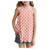 Ivicoer Girls Flowy Tops Cute Summer Sleeveless Shirts Kids Fashion Halter Tops Size 3-4 Years