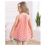 Ivicoer Girls Flowy Tops Cute Summer Sleeveless Shirts Kids Fashion Halter Tops Size 3-4 Years