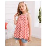 Ivicoer Girls Flowy Tops Cute Summer Sleeveless Shirts Kids Fashion Halter Tops Size 3-4 Years
