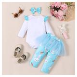 Infant Baby girl easter clothes baby toddler easter day outfit set My 1st easter outfit 0-12m