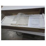 Vabches Entryway Table with 2 Sliding Barn Doors & 3 Drawers, 47\" Farmhouse Console Table with Storage Shelf, Rustic Sofa Table Behind Couch for Hallway, Living Room, Entryway, White Grey