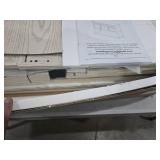 Vabches Entryway Table with 2 Sliding Barn Doors & 3 Drawers, 47\" Farmhouse Console Table with Storage Shelf, Rustic Sofa Table Behind Couch for Hallway, Living Room, Entryway, White Grey