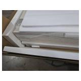 Vabches Entryway Table with 2 Sliding Barn Doors & 3 Drawers, 47\" Farmhouse Console Table with Storage Shelf, Rustic Sofa Table Behind Couch for Hallway, Living Room, Entryway, White Grey