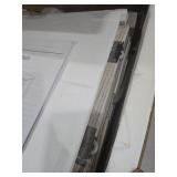 Vabches Entryway Table with 2 Sliding Barn Doors & 3 Drawers, 47\" Farmhouse Console Table with Storage Shelf, Rustic Sofa Table Behind Couch for Hallway, Living Room, Entryway, White Grey