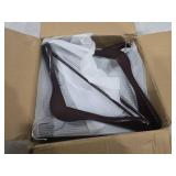 Nature Smile Luxury Mahogany Wooden Suit Hangers - 6 Pack - Wood Coat Hangers,Jacket Outerwear Shirt Hangers,Glossy Finish with Extra-Wide Shoulder, 360 Degree Swivel Hooks & Anti-Slip Bar with Screw