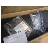 Black Nightstand with Charging Station and LED Light for Bedroom, Tall 4 Drawers Dresser with Fabric Bins for Bedside Kids Dorm Room Closet Laundry Entryway, Black