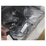 Black Nightstand with Charging Station and LED Light for Bedroom, Tall 4 Drawers Dresser with Fabric Bins for Bedside Kids Dorm Room Closet Laundry Entryway, Black