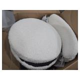 Sweetcrispy Dining Chairs Set of 2, Boucle Upholstered Modern Mid Century Round Kitchen Chairs with Curved Backrest & Metal Legs for Vanity, Living Room - Beige