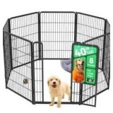FXW Homeplus Unleashed Indoor Dog Playpen - Stress-Free and Safe Play, Heavy Duty 40 Inch 8 Panels Dog Pen for Medium and Large Dogs, Black