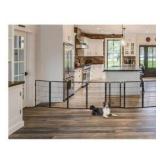 FXW Dog Gate Extra Wide Designed for Indoor Use, Adjustable Width Up to 219-inch Wide (40\" H 8 Panels for Puppies and Small Dogs), Black