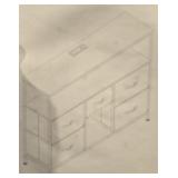 TV Stand Dresser for Bedroom with 5 Fabric Drawers