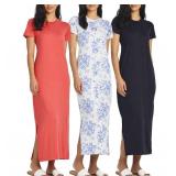 3 Pack: Womens Long Full Short Sleeve Dress Slit Summer Dresses t Shirt Women Spring Maxi Midi Outfits Casual Vestidos para Mujer Sundress Dresses Cute Flowy Beach Fashion Trendy - Set 8, L