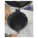 Glad Small Trash Can  1.2 Gallon | Round Stainless Steel Garbage Bin with Soft Close Lid & Step Foot Pedal | Metal Waste Basket with Removable Inner Bucket  Stainless