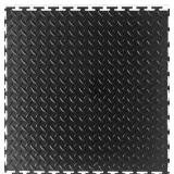 VersaTex Garage Floor 18 x 18 inch Square Rubber Diamond Plate Interlocking Floor Tiles for Home Gym, Garage Flooring, Trade Show Flooring, Basement Tiles, 8 Pack