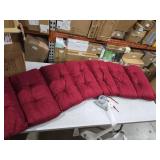 Weather Chaise Lounge Cushions Outdoor Lounge Chair Cushion, Waterproof Memory Foam Chaise Lounger Chair Cushion Replacement for Outdoor Patio Furniture with Non-Slip Back and Ties, Red