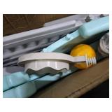 Toddler Slide for Indoor & Outdoor Play with Basketball Hoop, Anti-Slip Steps, 46.8in Baby Climber (Green)