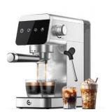 AMZCHEF Espresso Coffee Machine|20 Bar Pressure System|LED Touch Screen|Compact Design Perfect for Home & Office|41oz Water Tank