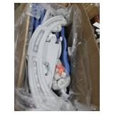 YUFU 5-in-1 Toddler Slide and Swing Set, Kids Slide with Climber, Swing, Basketball Hoop, Soccer Goal, Indoor Outdoor Playset for Toddlers Age 1-3 (Blue