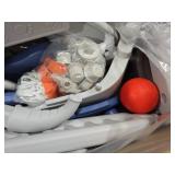 YUFU 5-in-1 Toddler Slide and Swing Set, Kids Slide with Climber, Swing, Basketball Hoop, Soccer Goal, Indoor Outdoor Playset for Toddlers Age 1-3 (Blue