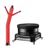 20FT Air Inflatable Waving Tube Man Set with Blower & Wheel, Air Puppet Dance Artist for Mall Opening, Amusement Park, Outdoor Decoration Red