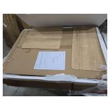 Fluted Makeup Vanity Desk with Large 35\" HD Lighted Mirror, 48\" Mid Century Modern Glass Top Vanity Table with 5 Drawers & Adjustable Shelf, Dressing Table w/Charging Station for Bedroom, Natural Oa