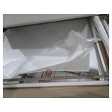 Fluted Makeup Vanity Desk with Large 35\" HD Lighted Mirror, 48\" Mid Century Modern Glass Top Vanity Table with 5 Drawers & Adjustable Shelf, Dressing Table w/Charging Station for Bedroom, Natural Oa