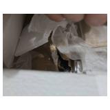 Fluted Makeup Vanity Desk with Large 35\" HD Lighted Mirror, 48\" Mid Century Modern Glass Top Vanity Table with 5 Drawers & Adjustable Shelf, Dressing Table w/Charging Station for Bedroom, Natural Oa