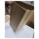 Fluted Makeup Vanity Desk with Large 35\" HD Lighted Mirror, 48\" Mid Century Modern Glass Top Vanity Table with 5 Drawers & Adjustable Shelf, Dressing Table w/Charging Station for Bedroom, Natural Oa