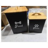 Dog Treat Container 2PCS, Dog Food Storage Container with Lids Airtight, Dog Treat Jars for Kitchen Counter-7+3Lbs, Small Dog Cookie Jar for Storage, Pet Treat Container (Upgraded) Black