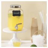 1 Gallon Drink Dispenser with Spigot 18/8 Stainless Steel Airtight & Leakproof Glass Sun Tea Jar with Anti-Rust Lids, Beverage Dispenser for Parties - Laundry Detergent Holder