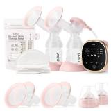 NCVI Electric Breast Pump 8782, Portable Hospital-Grade Double Pump with 4 Modes & 9 Levels, Anti-Backflow, Rechargeable Quiet Breastfeeding Pump for Efficient Comfortable Use at Home, Work or Travel