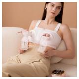 NCVI Electric Breast Pump 8782, Portable Hospital-Grade Double Pump with 4 Modes & 9 Levels, Anti-Backflow, Rechargeable Quiet Breastfeeding Pump for Efficient Comfortable Use at Home, Work or Travel